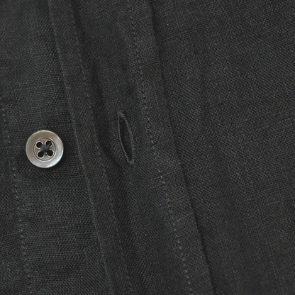 【中古】アルマーニ コレッツォーニ ARMANI COLLEZIONI リネン レギュラーカラー 半袖シャツ ブラック【サイズXL】【 状態ランクC 】【 メンズ 】
