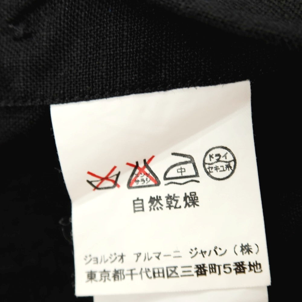 【中古】アルマーニ コレッツォーニ ARMANI COLLEZIONI リネン レギュラーカラー 半袖シャツ ブラック【サイズXL】【 状態ランクC 】【 メンズ 】