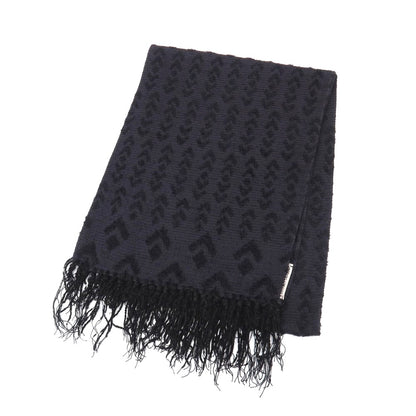 【中古】ジョルジオアルマーニ GIORGIO ARMANI レーヨンシルク ジャカード ストール ダークネイビーxブラック【 状態ランクB 】【 メンズ 】