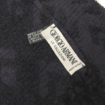 【中古】ジョルジオアルマーニ GIORGIO ARMANI レーヨンシルク ジャカード ストール ダークネイビーxブラック【 状態ランクB 】【 メンズ 】