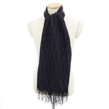 【中古】ジョルジオアルマーニ GIORGIO ARMANI レーヨンシルク ジャカード ストール ダークネイビーxブラック【 状態ランクB 】【 メンズ 】