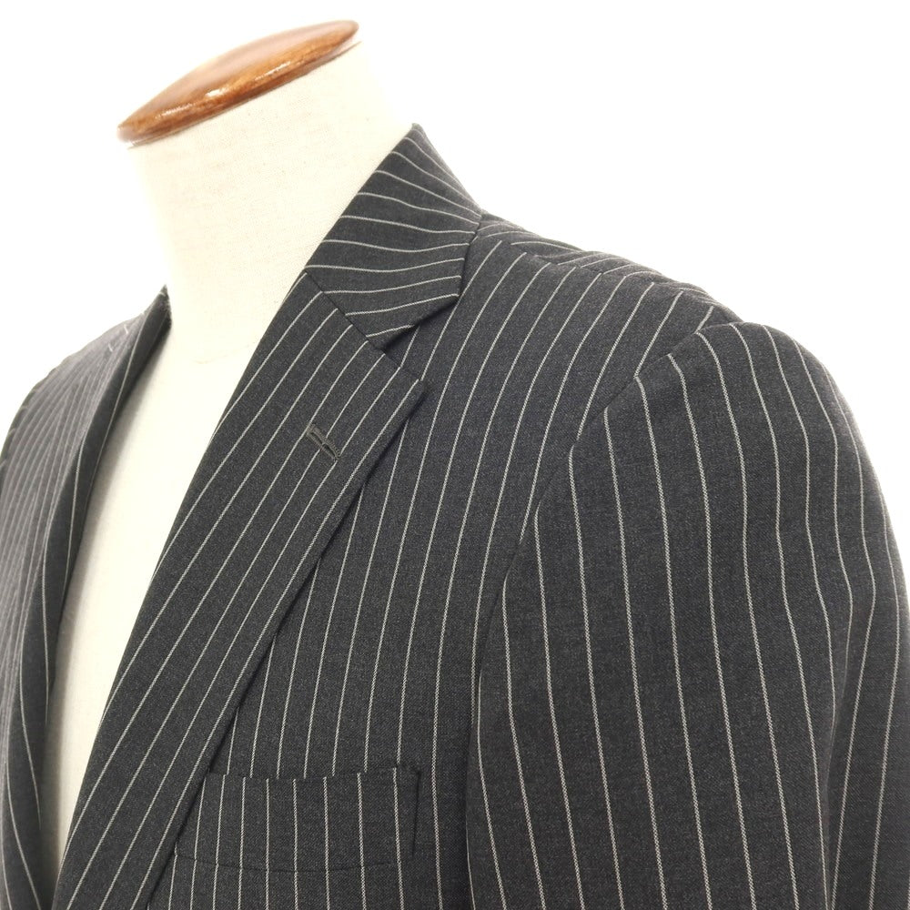 【中古】ポールスチュアート PAUL STUART ウール ストライプ 2つボタンスーツ グレー【サイズ38】【 状態ランクD 】【 メンズ 】