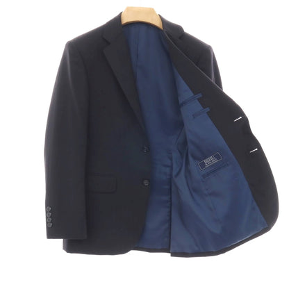 【中古】タカシマヤ takashimaya ELEFIT ウール シャドウストライプ 2つボタンスーツ ネイビー【サイズ表記なし（S位）】【 状態ランクB 】【 メンズ 】