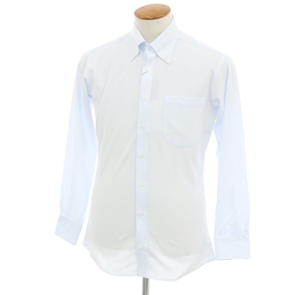 【中古】【未使用】オリヒカ ORIHICA SUPER NON-IRON ポリエステル ボタンダウン ドレスシャツ ライトブルー【サイズM】【 状態ランクS 】【 メンズ 】