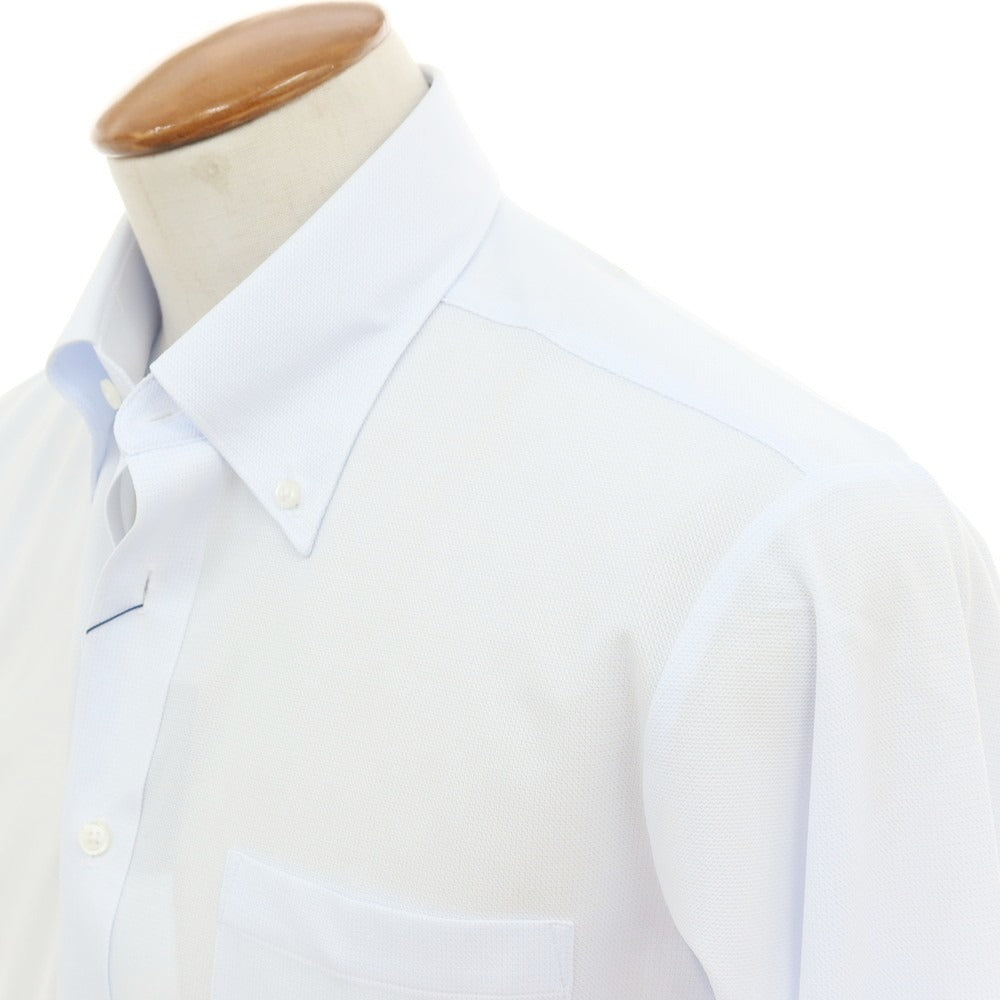 【中古】【未使用】オリヒカ ORIHICA SUPER NON-IRON ポリエステル ボタンダウン ドレスシャツ ライトブルー【サイズM】【 状態ランクS 】【 メンズ 】