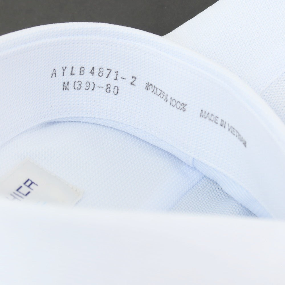 【中古】【未使用】オリヒカ ORIHICA SUPER NON-IRON ポリエステル ボタンダウン ドレスシャツ ライトブルー【サイズM】【 状態ランクS 】【 メンズ 】