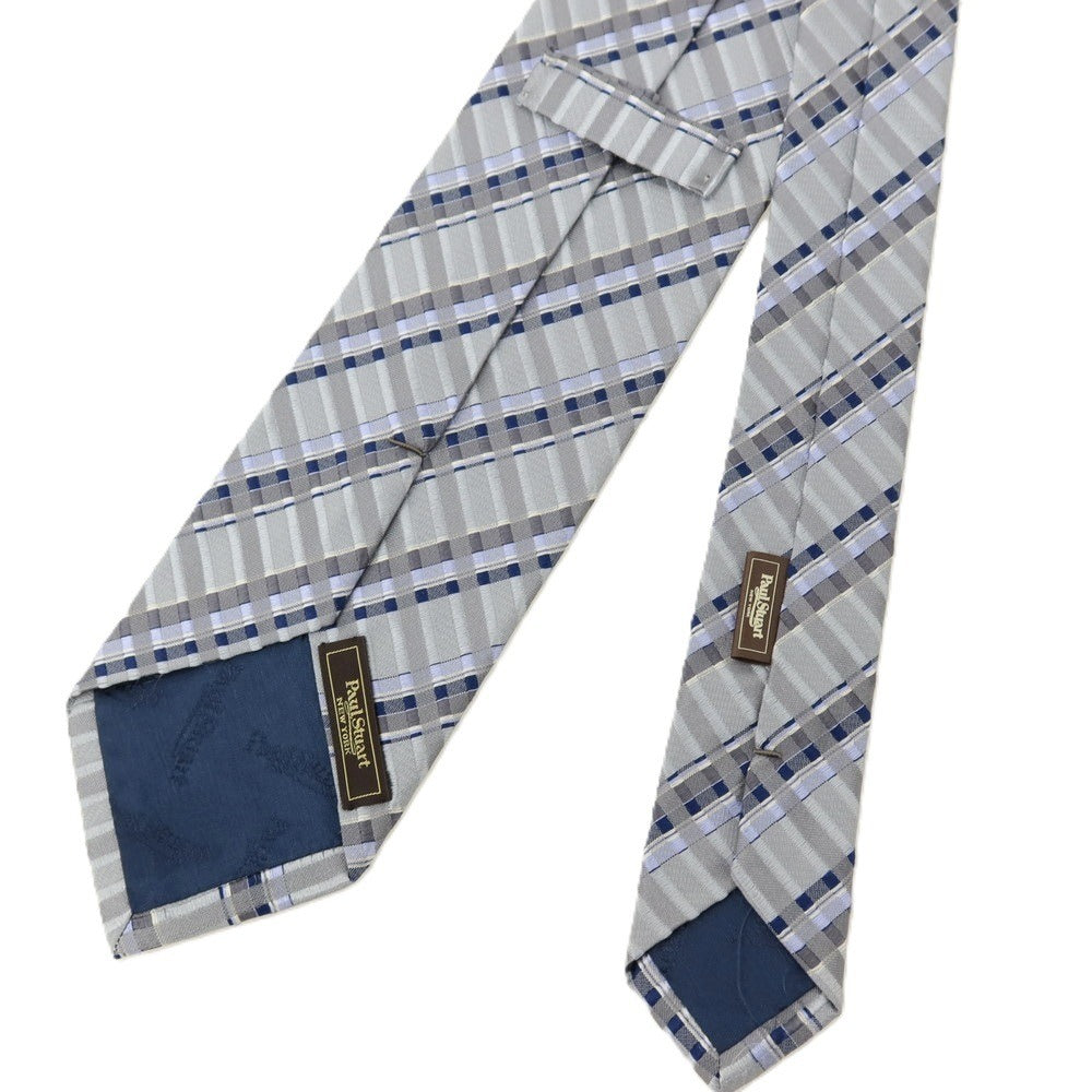 【SALE30%OFF/返品不可】【中古】ポールスチュアート PAUL STUART シルク チェック柄ネクタイ グレー【 状態ランクC 】【 メンズ 】
