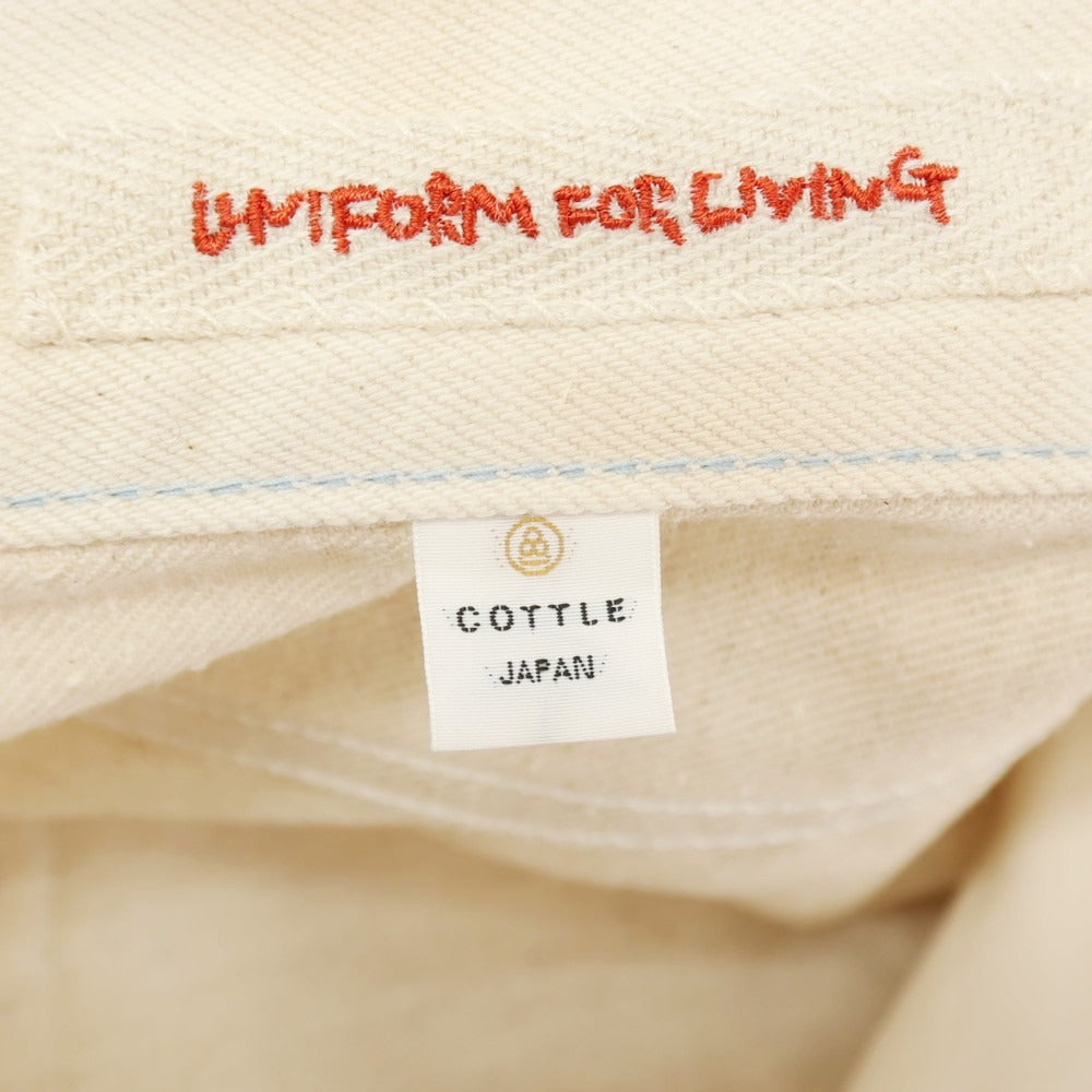 【中古】コトル cottle コットンリネン デニムパンツ アイボリー【サイズ3】【 状態ランクC 】【 メンズ 】