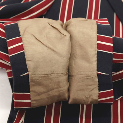 【中古】エトロ ETRO コットン ストライプ 2B カジュアルジャケット ダークネイビーxレッド【サイズ46】【 状態ランクD 】【 メンズ 】