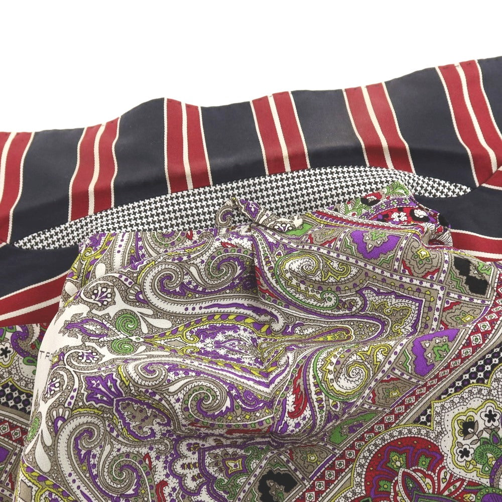 【中古】エトロ ETRO コットン ストライプ 2B カジュアルジャケット ダークネイビーxレッド【サイズ46】【 状態ランクD 】【 メンズ 】