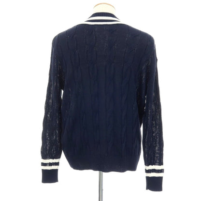 【SALE30%OFF/返品不可】【中古】トラディショナルウェザーウェア Traditional Weatherwear コットン ケーブル編み Vネック プルオーバーニット ネイビーxホワイト【 サイズS 】【 状態ランクA 】【 メンズ 】