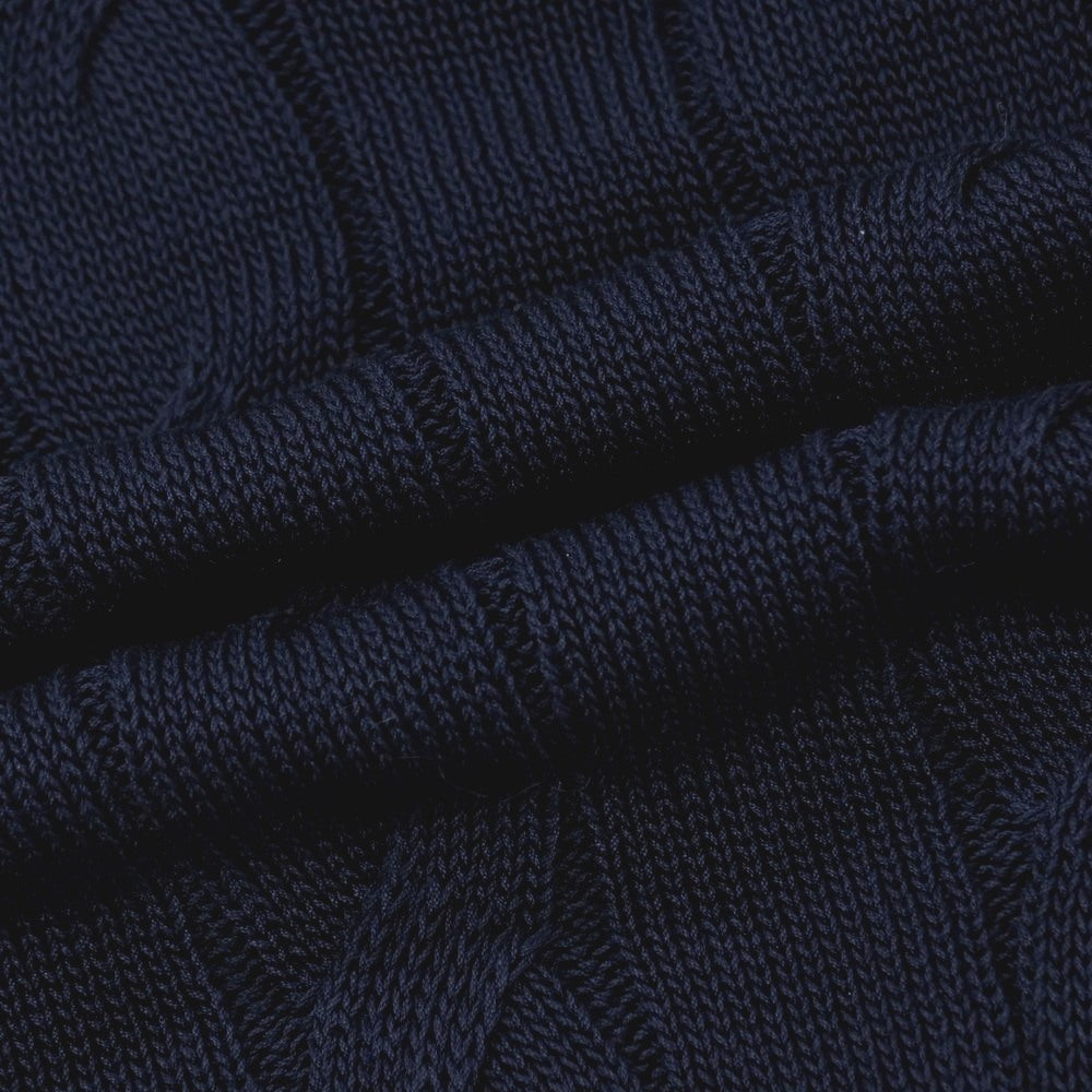 【SALE30%OFF/返品不可】【中古】トラディショナルウェザーウェア Traditional Weatherwear コットン ケーブル編み Vネック プルオーバーニット ネイビーxホワイト【 サイズS 】【 状態ランクA 】【 メンズ 】