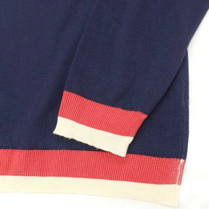 【SALE30%OFF/返品不可】【中古】ロベルトコリーナ ROBERTO COLLINA ハイゲージ コットン ヘンリーネック プルオーバーニット ネイビー【 サイズ46 】【 状態ランクB 】【 メンズ 】
