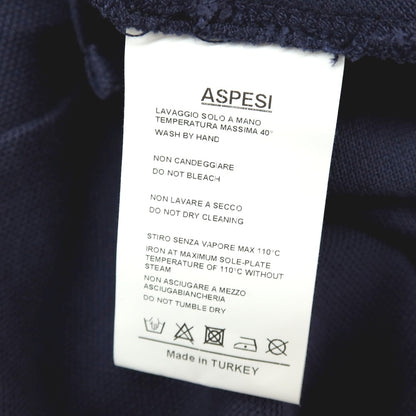 【SALE30%OFF/返品不可】【中古】アスペジ ASPESI コットン 鹿の子 半袖ポロシャツ ネイビー【 サイズL 】【 状態ランクC 】【 メンズ 】