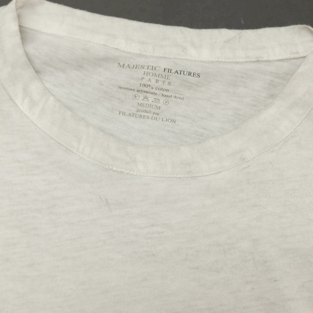 【SALE30%OFF/返品不可】【中古】マジェスティック フィラチュール オム MAJESTIC FILATURES HOMME コットン クルーネック 長袖Ｔシャツ ライトグレージュ系【 サイズM 】【 状態ランクB 】【 メンズ 】