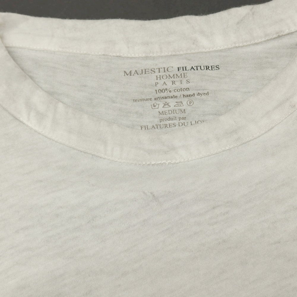 【SALE30%OFF/返品不可】【中古】マジェスティック フィラチュール オム MAJESTIC FILATURES HOMME コットン クルーネック 長袖Ｔシャツ ライトグレージュ系【 サイズM 】【 状態ランクB 】【 メンズ 】