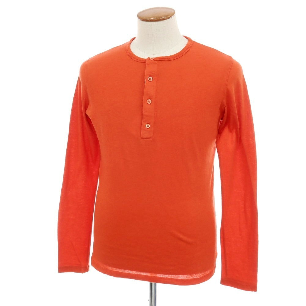 【中古】マジェスティック フィラチュール オム MAJESTIC FILATURES HOMME コットンカシミヤ ヘンリーネック 長袖Ｔシャツ オレンジ【サイズM】【 状態ランクB 】【 メンズ 】