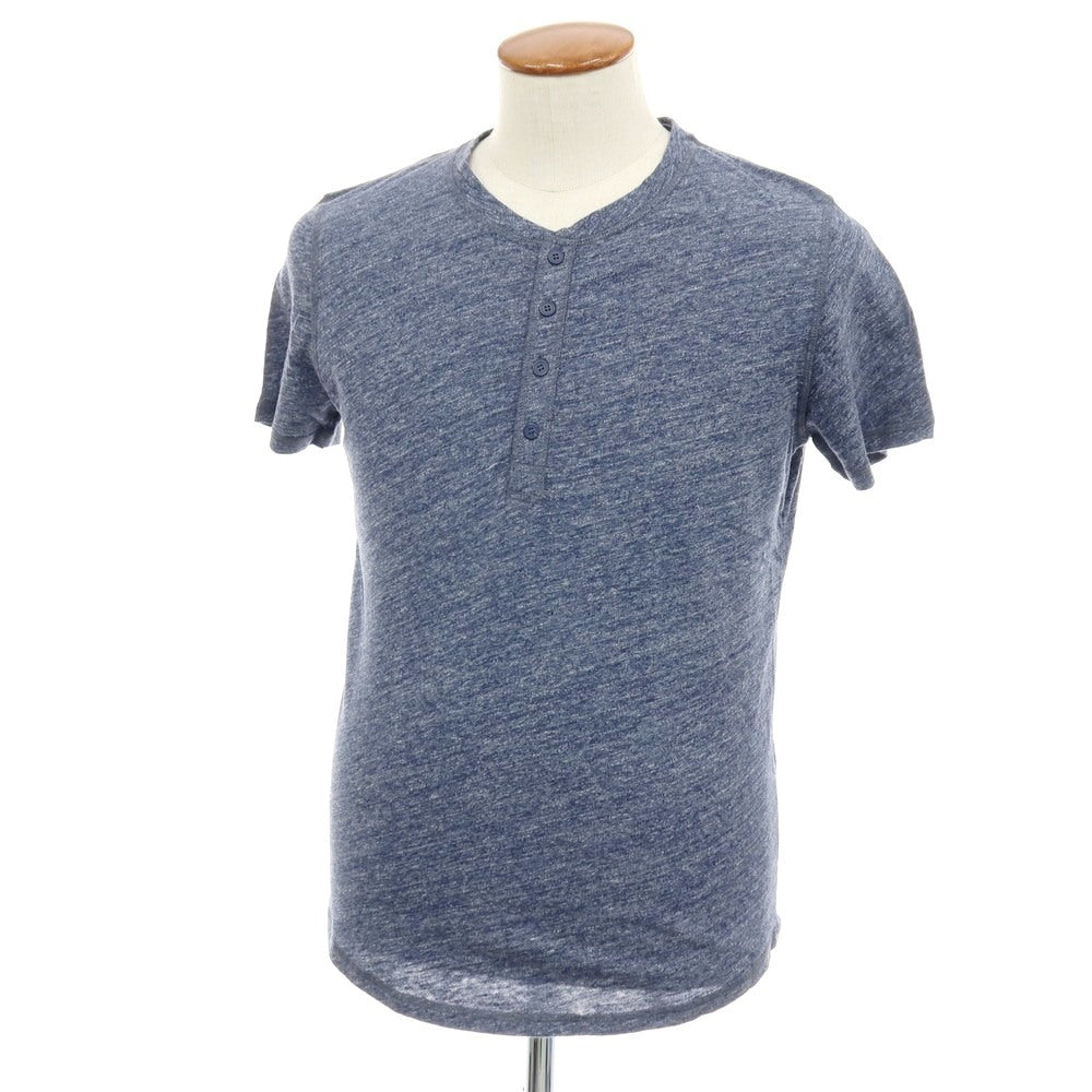 【SALE30%OFF/返品不可】【中古】マジェスティック フィラチュール オム MAJESTIC FILATURES HOMME コットン ヘンリーネック 半袖Ｔシャツ メランジネイビー【 サイズM 】【 状態ランクB 】【 メンズ 】