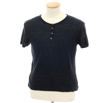 【SALE30%OFF/返品不可】【中古】マジェスティック フィラチュール オム MAJESTIC FILATURES HOMME リネンシルク スラブ ヘンリーネック 半袖Ｔシャツ ブラック【 サイズS 】【 状態ランクB 】【 メンズ 】