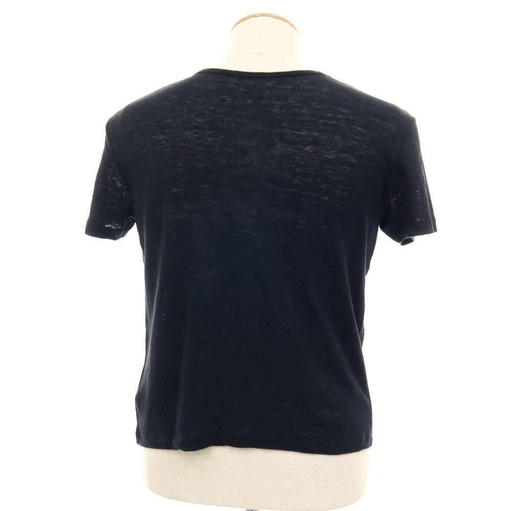 【中古】マジェスティック フィラチュール オム MAJESTIC FILATURES HOMME リネンシルク スラブ ヘンリーネック 半袖Ｔシャツ ブラック【サイズS】【 状態ランクB 】【 メンズ 】