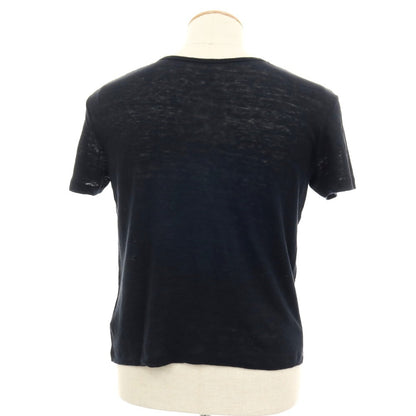 【SALE30%OFF/返品不可】【中古】マジェスティック フィラチュール オム MAJESTIC FILATURES HOMME リネンシルク スラブ ヘンリーネック 半袖Ｔシャツ ブラック【 サイズS 】【 状態ランクB 】【 メンズ 】