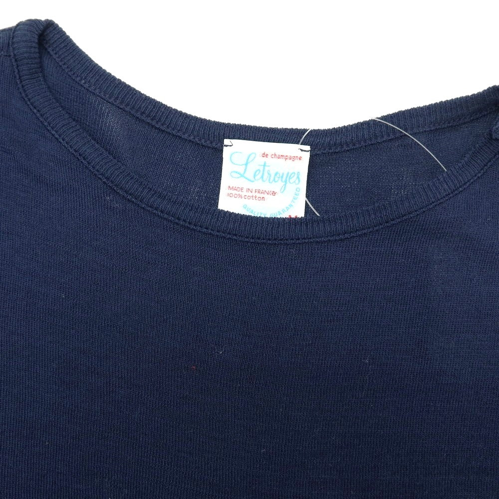 【SALE30%OFF/返品不可】【中古】ルトロワ Letroyes コットン ボートネック プルオーバーニット ネイビー【 サイズM 】【 状態ランクB 】【 メンズ 】