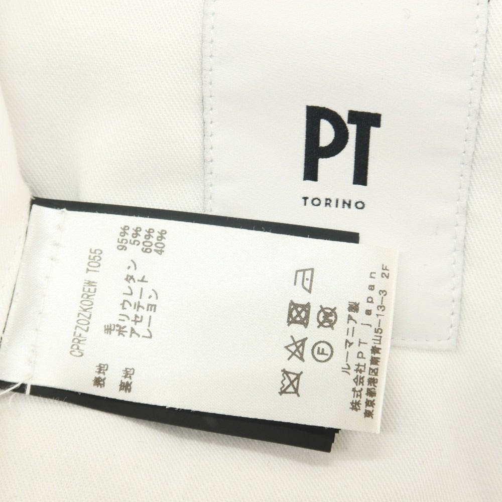 【中古】ピーティートリノ PT TORINO ストレッチ ウール カジュアルスラックスパンツ ブラック【サイズ48】【 状態ランクC 】【 メンズ 】