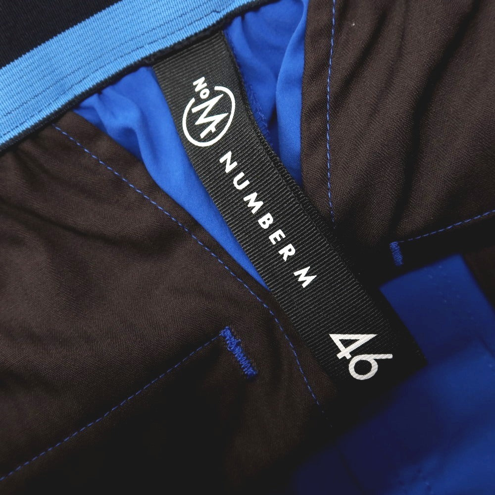 【中古】【未使用】ナンバーエム NUMBER M ポリエステル イージーパンツ ブルーxブラック【サイズ46】【 状態ランクS 】【 メンズ 】