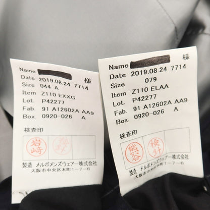【中古】テーラーフィールズ tailorfields スリーピース ウール ストライプ 2つボタンスーツ ダークネイビーxホワイト【サイズ上38/下79/ジレ44】【 状態ランクB 】【 メンズ 】