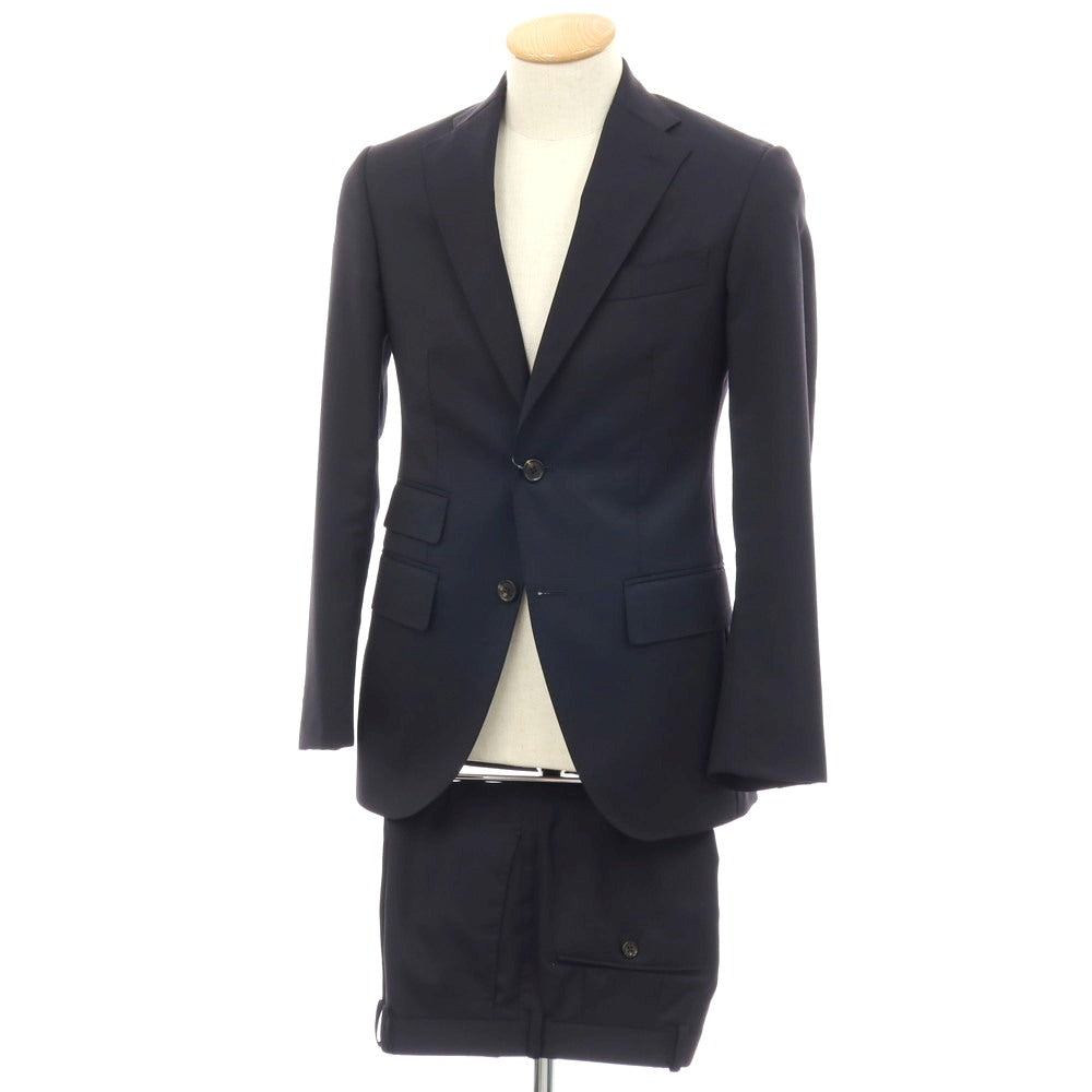 【中古】テーラーフィールズ tailorfields ウールポリエステル 2つボタンスーツ ダークネイビー【サイズ上38/下79】【 状態ランクB 】【 メンズ 】