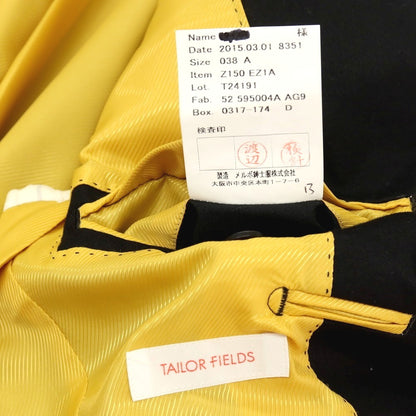 【中古】テーラーフィールズ tailorfields コットン 2つボタンスーツ ブラック【サイズ上38/下79】【 状態ランクB 】【 メンズ 】