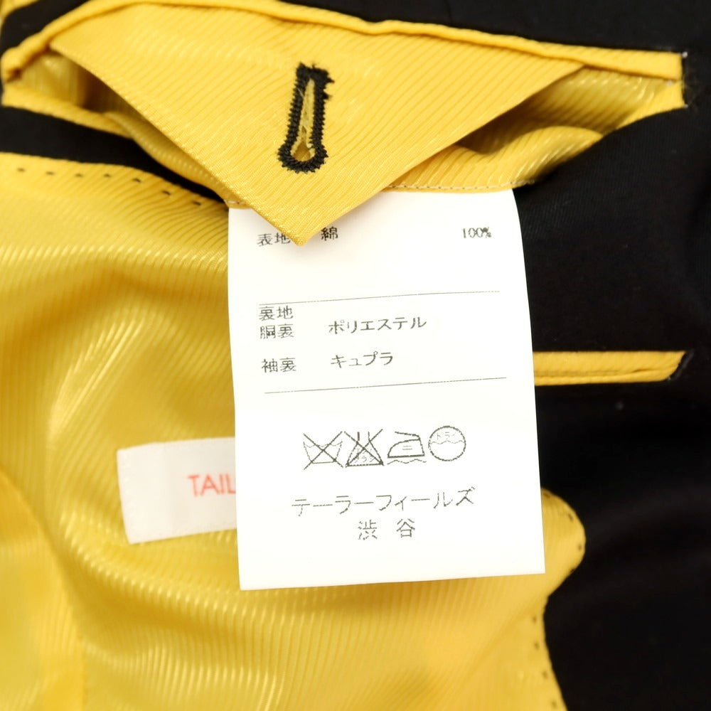 【中古】テーラーフィールズ tailorfields コットン 2つボタンスーツ ブラック【サイズ上38/下79】【 状態ランクB 】【 メンズ 】