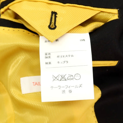 【中古】テーラーフィールズ tailorfields コットン 2つボタンスーツ ブラック【サイズ上38/下79】【 状態ランクB 】【 メンズ 】