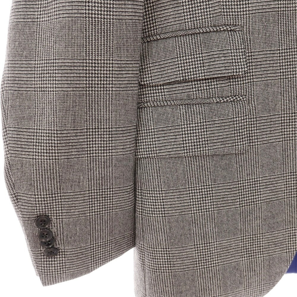 【中古】アザブテーラー azabu tailor WORLD TRAVELER ウール グレンチェック 2つボタンスーツ ブラックxホワイト【サイズ上42/下79/ジレ44】【 状態ランクB 】【 メンズ 】