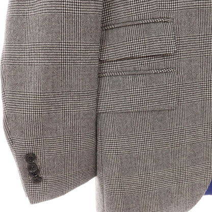 【中古】アザブテーラー azabu tailor WORLD TRAVELER ウール グレンチェック 2つボタンスーツ ブラックxホワイト【サイズ上42/下79/ジレ44】【 状態ランクB 】【 メンズ 】