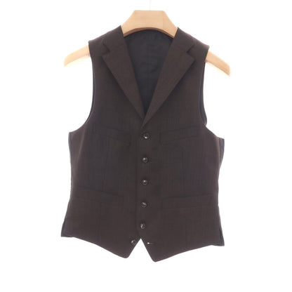【中古】アザブテーラー azabu tailor スリーピース ウール 2つボタンスーツ ダークブラウン【サイズ上42/下79/ジレ44】【 状態ランクB 】【 メンズ 】