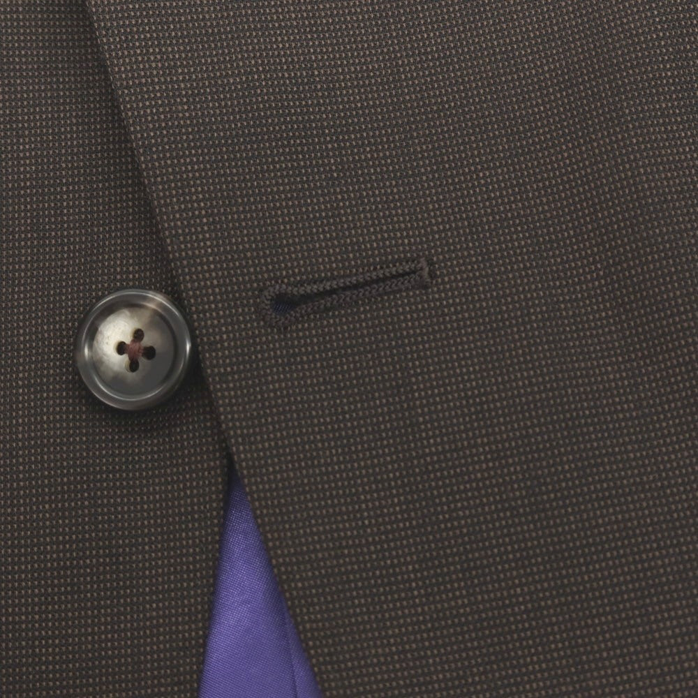 【中古】アザブテーラー azabu tailor スリーピース ウール 2つボタンスーツ ダークブラウン【サイズ上42/下79/ジレ44】【 状態ランクB 】【 メンズ 】