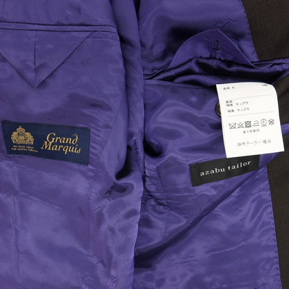 【中古】アザブテーラー azabu tailor スリーピース ウール 2つボタンスーツ ダークブラウン【サイズ上42/下79/ジレ44】【 状態ランクB 】【 メンズ 】