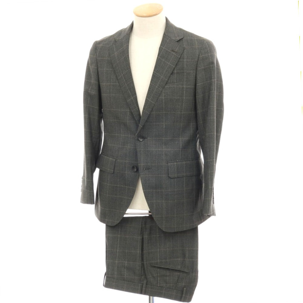 【中古】スーツセレクト SUIT SELECT ウール チェック 2つボタンスーツ グレー【サイズA4】【 状態ランクA 】【 メンズ 】