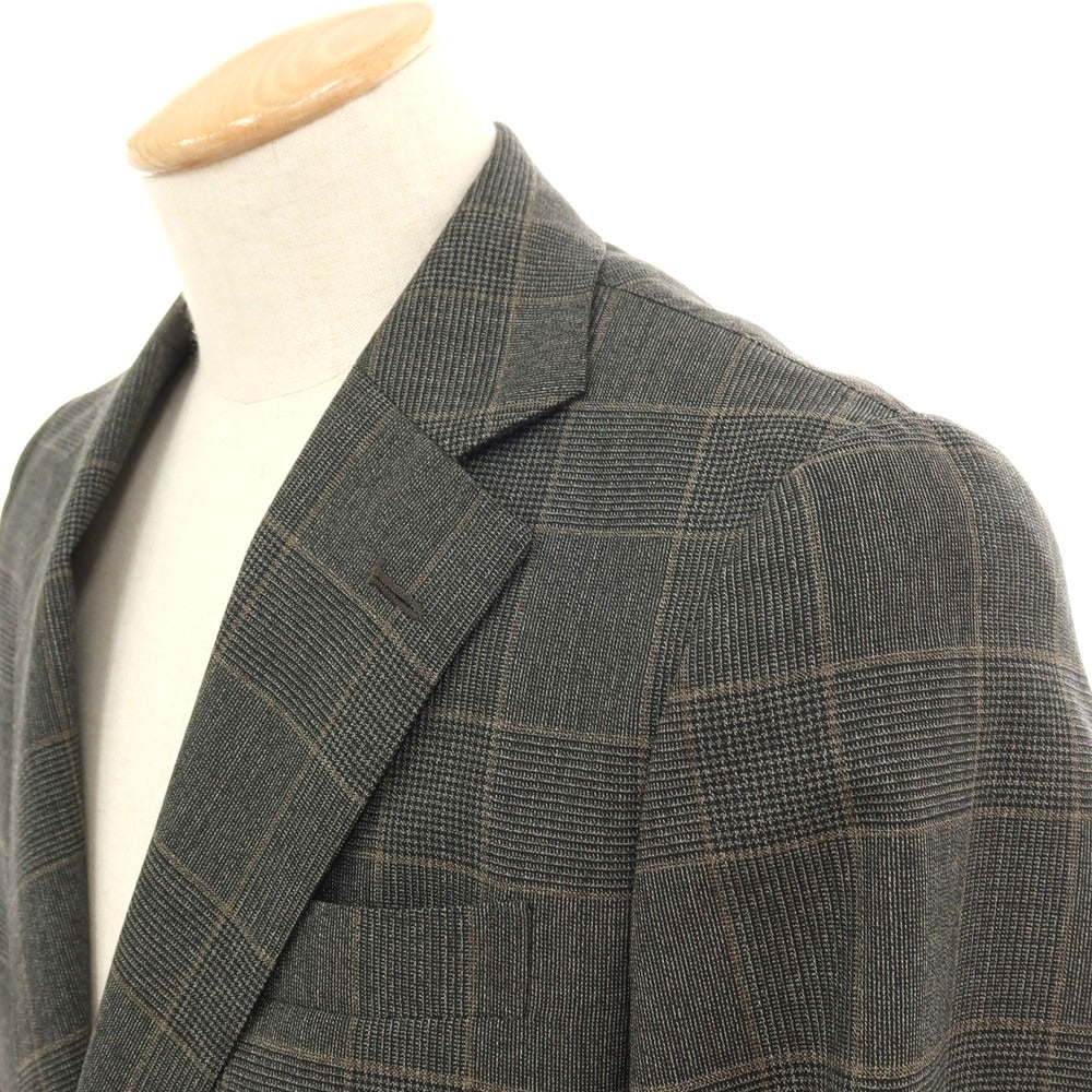 【中古】スーツセレクト SUIT SELECT ウール チェック 2つボタンスーツ グレー【サイズA4】【 状態ランクA 】【 メンズ 】