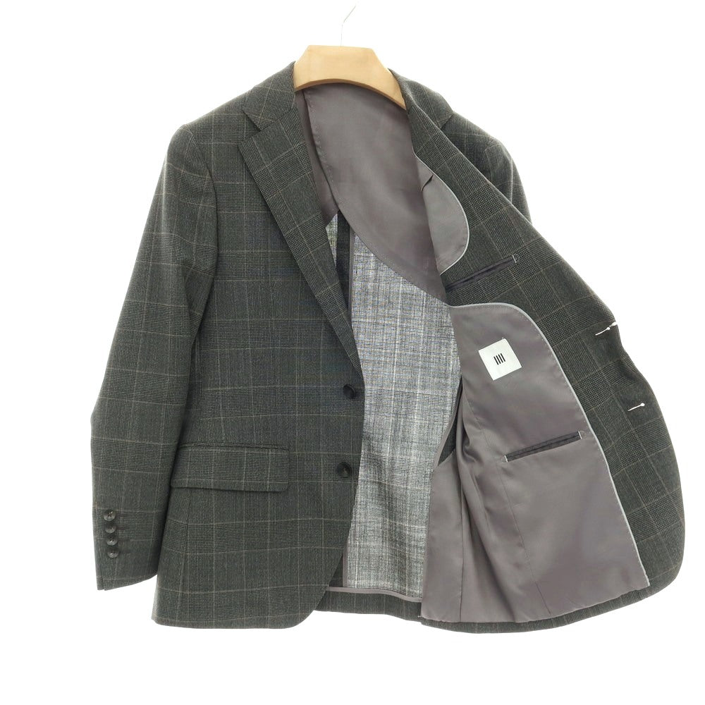 【中古】スーツセレクト SUIT SELECT ウール チェック 2つボタンスーツ グレー【サイズA4】【 状態ランクA 】【 メンズ 】