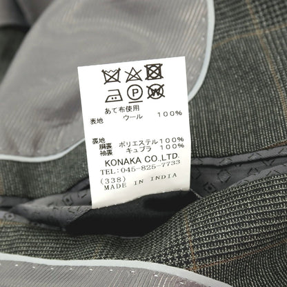 【中古】スーツセレクト SUIT SELECT ウール チェック 2つボタンスーツ グレー【サイズA4】【 状態ランクA 】【 メンズ 】