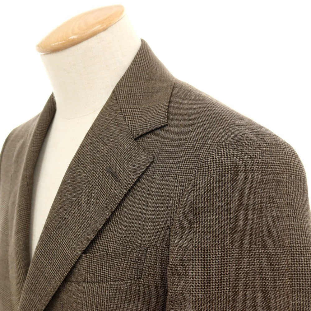 【中古】スーツカンパニー THE SUIT COMPANY ウール グレンチェック 2つボタンスーツ アッシュブラウン【サイズ165（S位）】【 状態ランクB 】【 メンズ 】