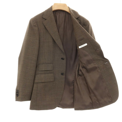 【中古】スーツカンパニー THE SUIT COMPANY ウール グレンチェック 2つボタンスーツ アッシュブラウン【サイズ165（S位）】【 状態ランクB 】【 メンズ 】