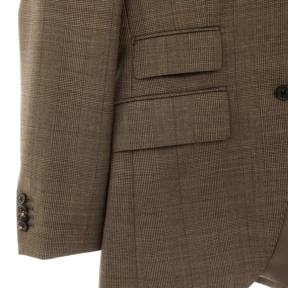 【中古】スーツカンパニー THE SUIT COMPANY ウール グレンチェック 2つボタンスーツ アッシュブラウン【サイズ165（S位）】【 状態ランクB 】【 メンズ 】