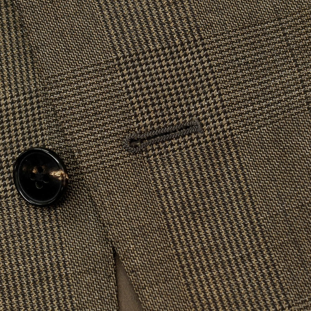 【中古】スーツカンパニー THE SUIT COMPANY ウール グレンチェック 2つボタンスーツ アッシュブラウン【サイズ165（S位）】【 状態ランクB 】【 メンズ 】