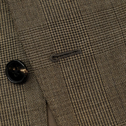 【中古】スーツカンパニー THE SUIT COMPANY ウール グレンチェック 2つボタンスーツ アッシュブラウン【サイズ165（S位）】【 状態ランクB 】【 メンズ 】