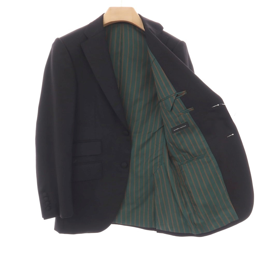 【中古】アザブテーラー azabu tailor ウール 2つボタン フォーマルスーツ ブラック【サイズ上42/下79】【 状態ランクB 】【 メンズ 】