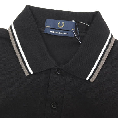 【中古】【未使用】フレッドペリー FRED PERRY コットン 鹿の子 半袖ポロシャツ ブラック【サイズ38】【 状態ランクS 】【 メンズ 】