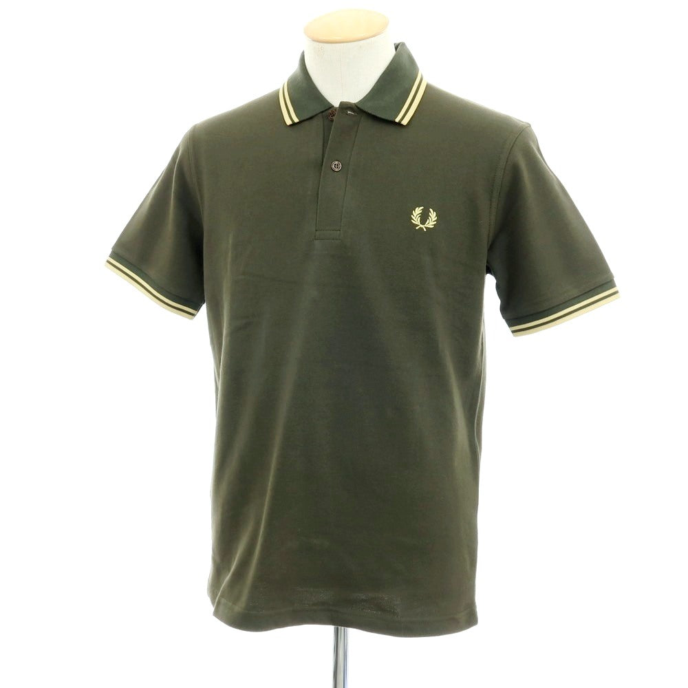 【中古】【未使用】フレッドペリー FRED PERRY コットン 鹿の子 半袖ポロシャツ オリーブ【サイズ38】【 状態ランクS 】【 メンズ 】